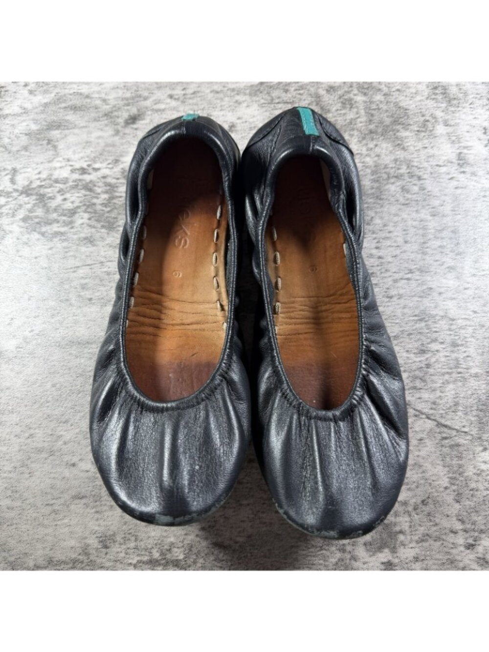 Tieks by Gavrieli Black Leather Ballet Flats Slip On Womens Size 6 Foldable - Picture 7 of 9